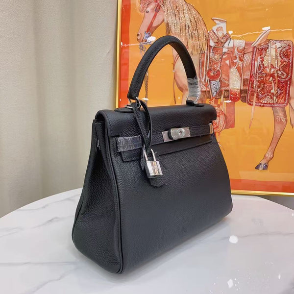 hm kelly 32cm black togo leather silver hardware
