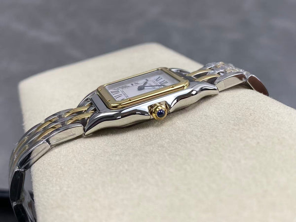 PANTHERE DE CARTIE 27MM QUARTZ GOLD STEEL WHITE DIAL BEST VERSION