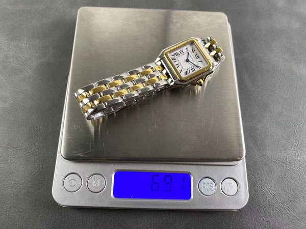 PANTHERE DE CARTIE 27MM QUARTZ GOLD STEEL WHITE DIAL BEST VERSION