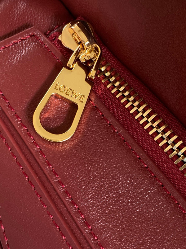 Loe Featherlight Puzzle Bag 24cm In Burgundy Nappa Calfskin
