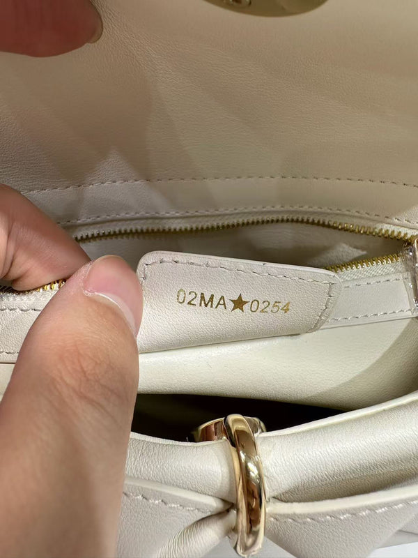 CD 26s Small Cigale Bag White Lambskin