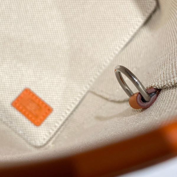 HM Steeple 25 Bag Orange Ivory Calfskin Canvas