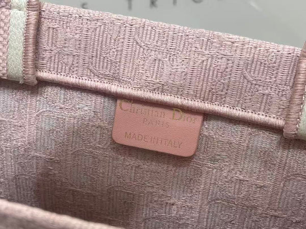 Dioramour Medium Dior Book Tote 36cm with Strap Pink Canvas