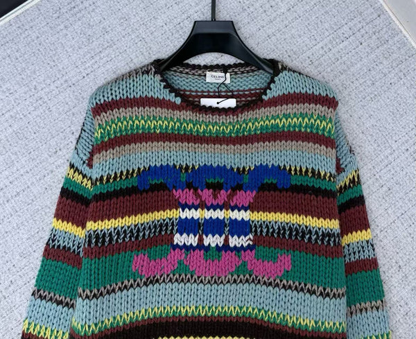 Céline Pull col rond Multicolore Alpaga Laine