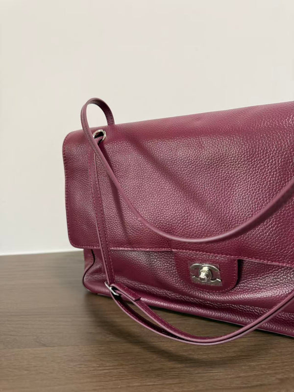Chanel Classic Flap Bag 38.5cm Burgundy in Cowhide