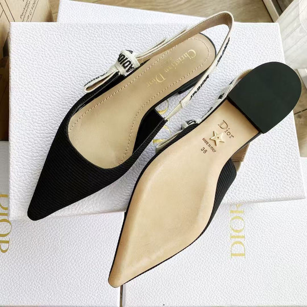 CD J'Adior Pump Flat Black Technical Fabric