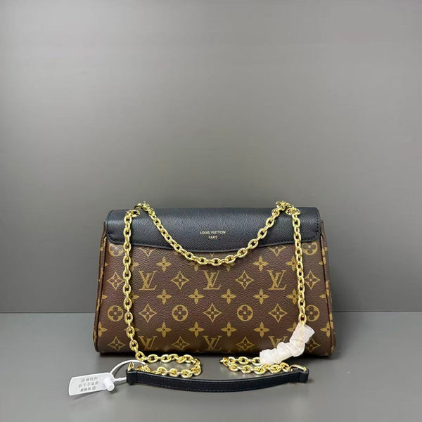 LV Saint Germain PM Bag 21cm Brown Black in Monogram Leather