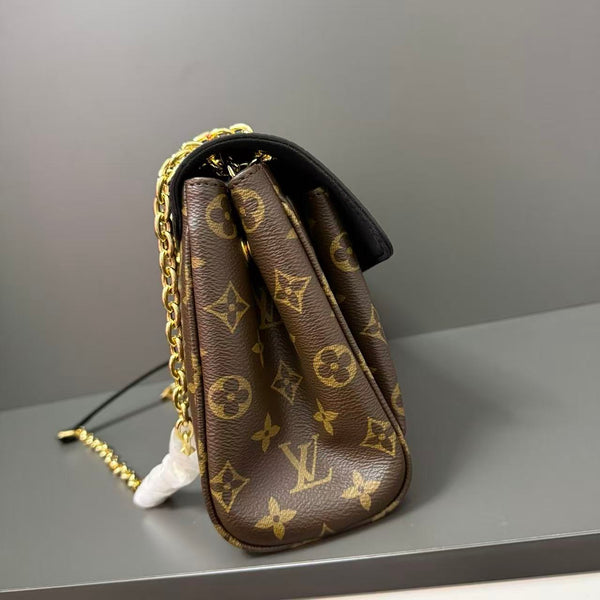 LV Saint Germain PM Bag 21cm Brown Black in Monogram Leather