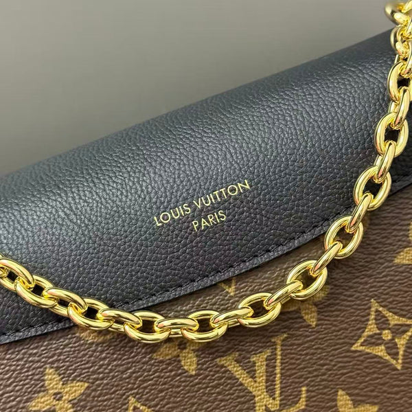 LV Saint Germain PM Bag 21cm Brown Black in Monogram Leather