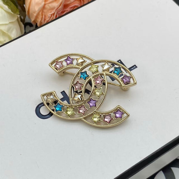 CC Star Strass Brooch