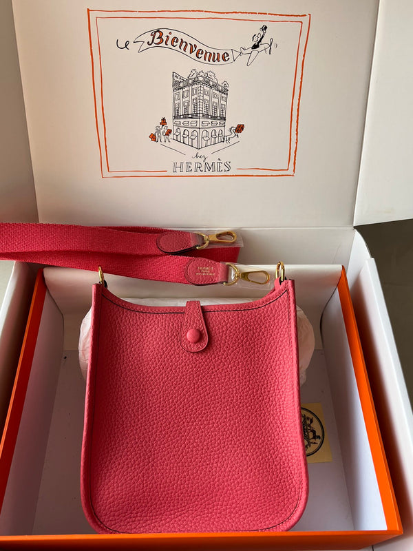 Mini Evelyne 18cm Rose Pink Togo Gold Hardware
