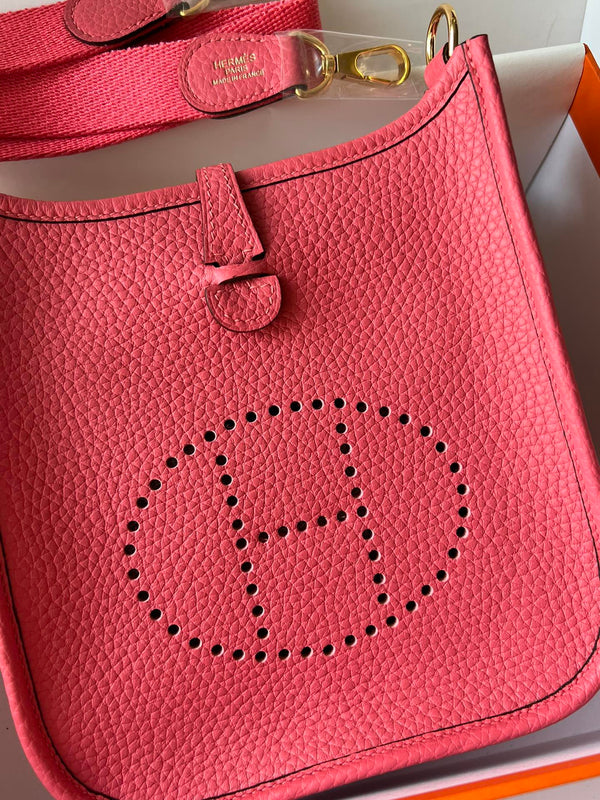 Mini Evelyne 18cm Rose Pink Togo Gold Hardware