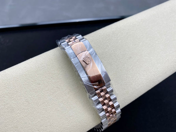 Rolex Datejust 36mm Everose Dial Diamond Bezel Steel Pink Gold and Silver