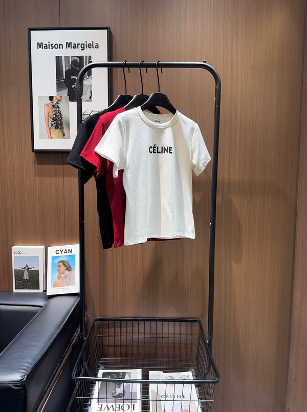 Celine Classic Printed Logo T-Shirt Cotton