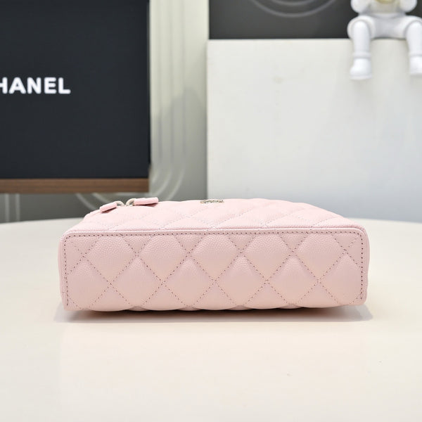 Chanel 2026 Vanity Bag 19cm Pink in Caviar and Cowhide Leather AP4385