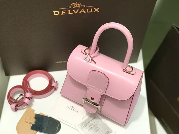 Delvaux Brillant Mini Bag 20cm Baby Pink in Cowhide