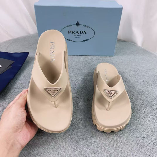 Pra Rubber Thong Sandals Beige