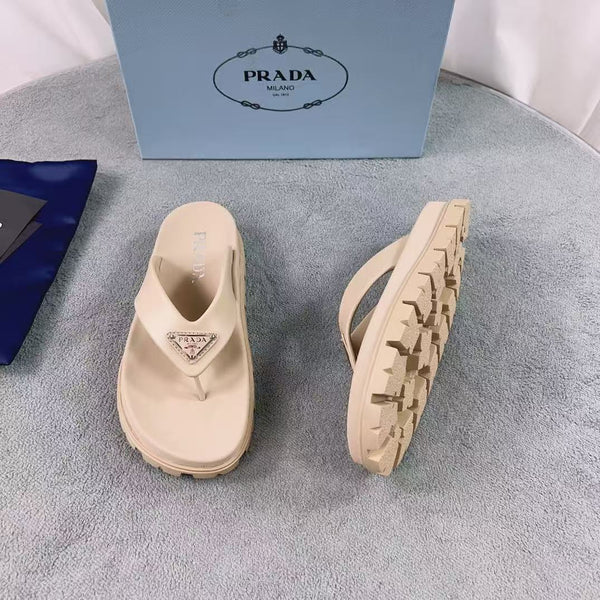 Pra Rubber Thong Sandals Beige