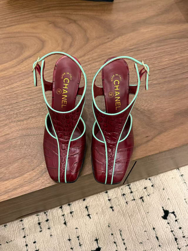 CC 2026 Slingback 9cm Burgundy Calfskin