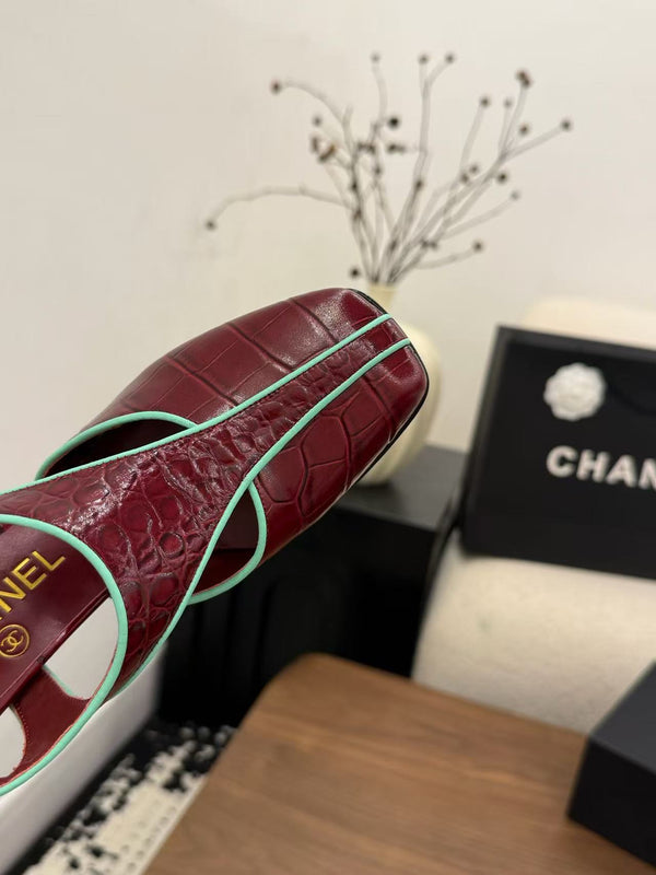 CC 2026 Slingback 9cm Burgundy Calfskin