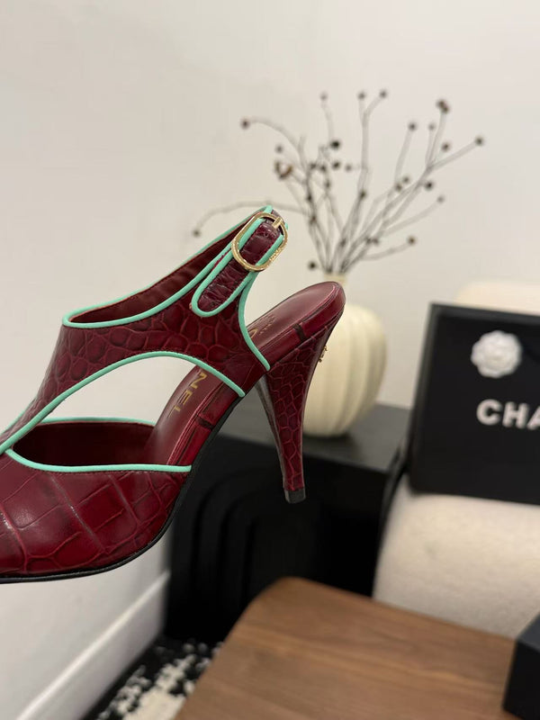 CC 2026 Slingback 9cm Burgundy Calfskin