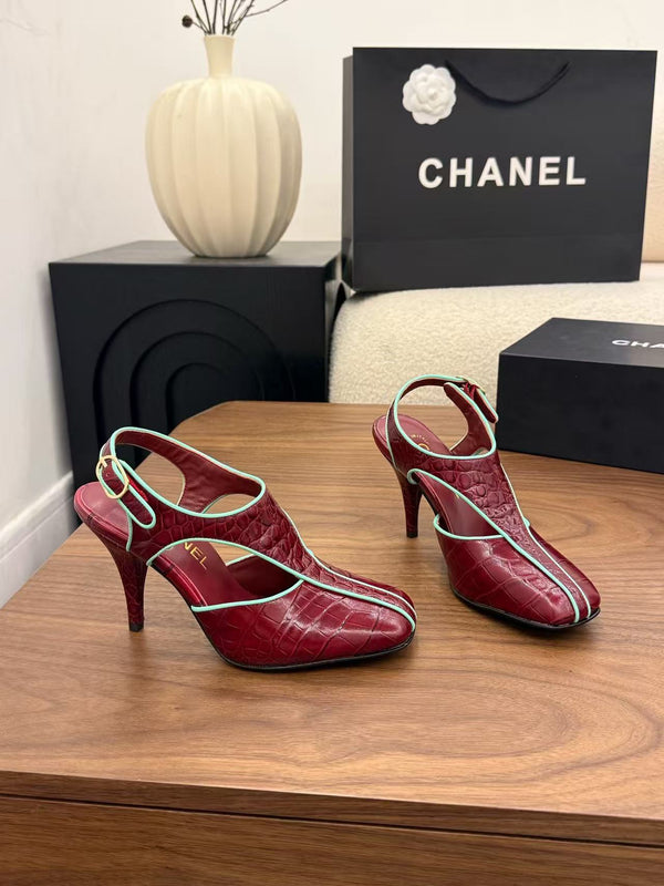 CC 2026 Slingback 9cm Burgundy Calfskin