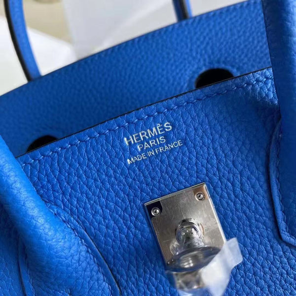 Hermes 2025 Birkin Bag 25cm Blue Togo Leather Silver Hardware