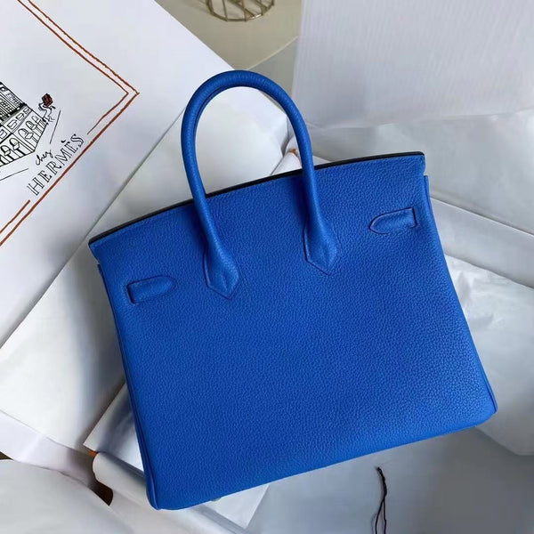 Hermes 2025 Birkin Bag 25cm Blue Togo Leather Silver Hardware