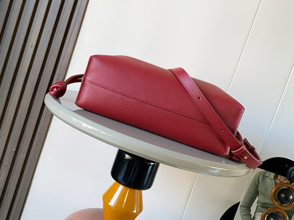 Loew Coil Flamenco Medium Leather Clutch Red Leather