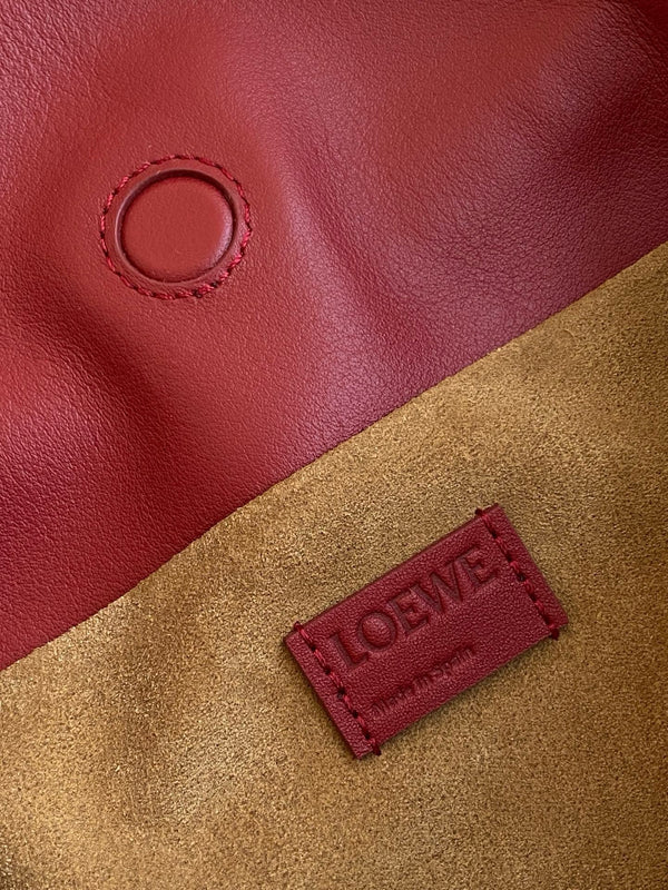 Loew Coil Flamenco Medium Leather Clutch Red Leather