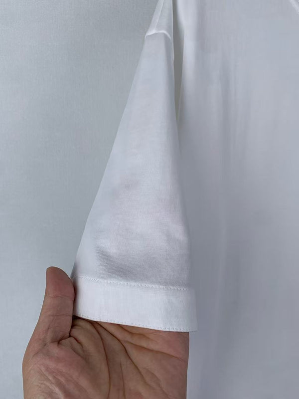 BV T-shirt with a leather-trimmed chest pocket in Cotton
