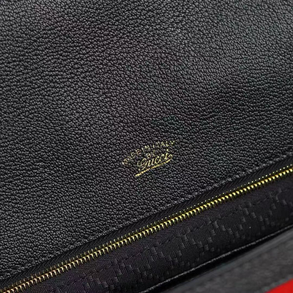 GG Paparazzo Large Top Handle Bag 37cm Black Leather