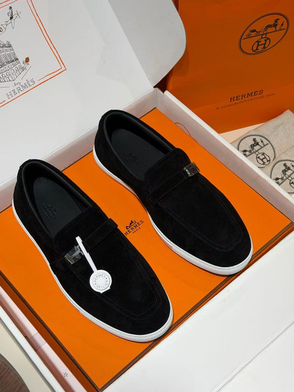 HM Job Loafers Black Suede