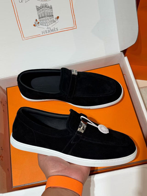 HM Job Loafers Black Suede