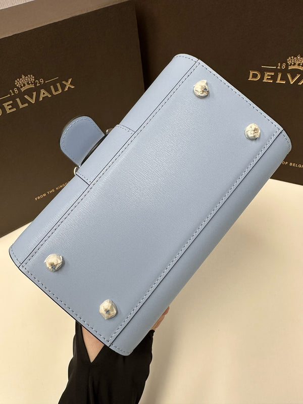 Sac Delvaux Brillant Mini 20cm Rose Bébé en Cuir de Vachette