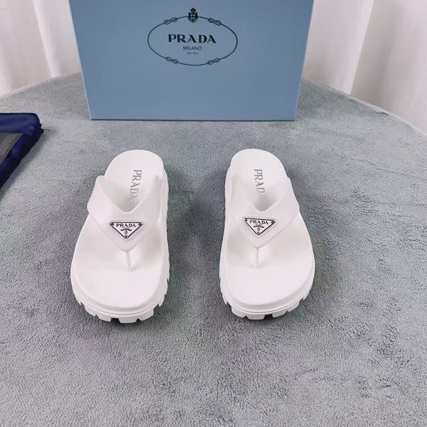 Pra Rubber Thong Sandals White