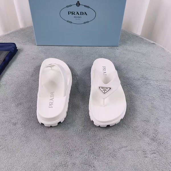Pra Rubber Thong Sandals White