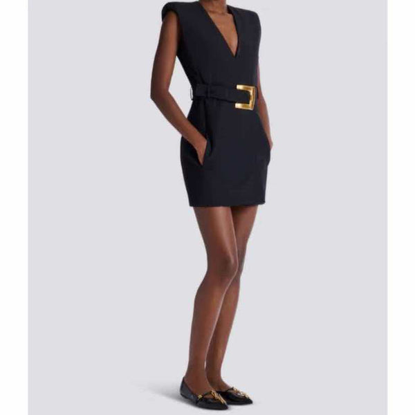 Robe Balmain moulante bleue en Tencel 174439