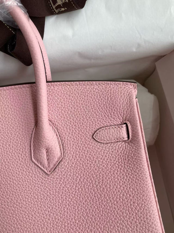 HM BIRKIN 30CM CUIR TOGO ROSE CLAIR QUINCAILLERIE DORÉE