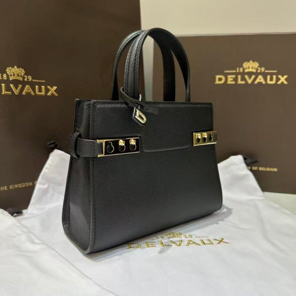 DX Tempête Crush PM Stud Detail 19cm Black Calfskin