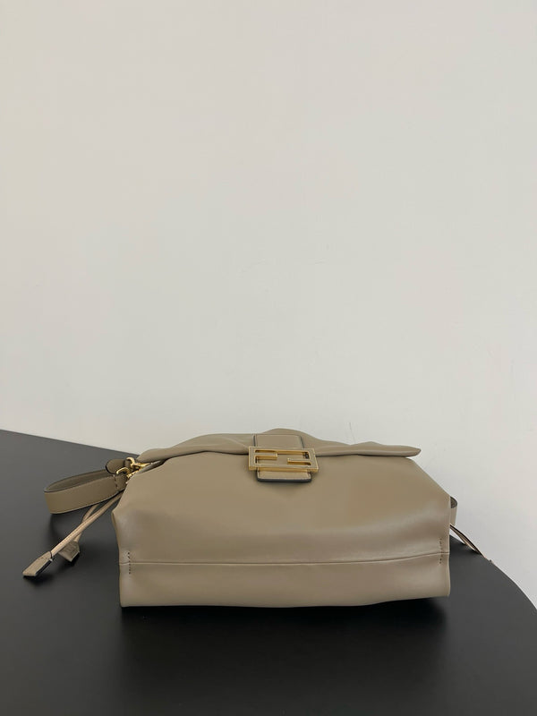 FF Mamma Baguette Bag Large 31cm in Grey Lambskin