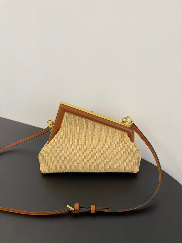 Fendi First Small Bag 26 cm Beige Raffia