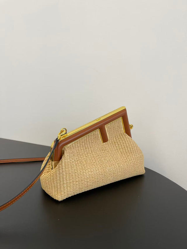 Fendi First Small Bag 26 cm Beige Raffia