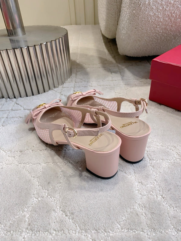 Valentin Valet Du Roi Slingback Powder Pink Mesh Calfskin