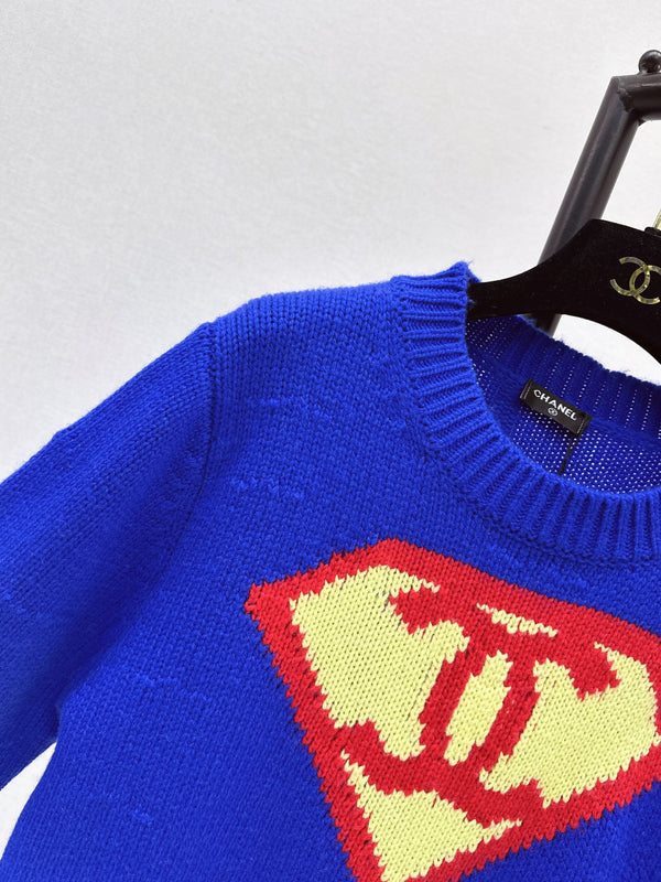 CC Métiers d'Art 26s Superman Blue Knitwear