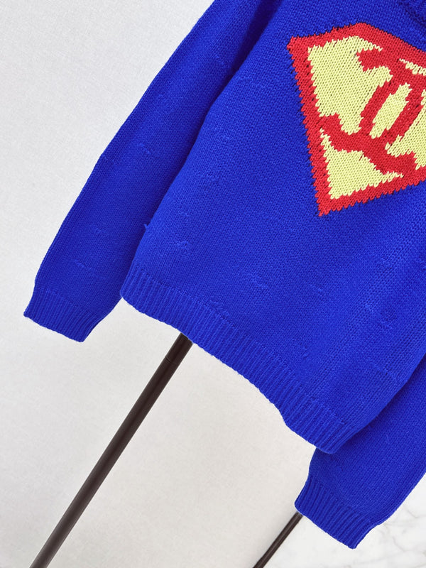 CC Métiers d'Art 26s Superman Blue Knitwear