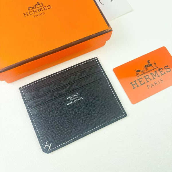 HM H Sellier Card Holder Black Calfskin