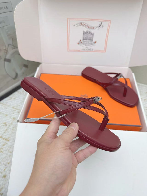 HM Miss Sandal Burgundy in Calfskin