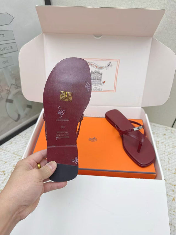 HM Miss Sandal Burgundy in Calfskin