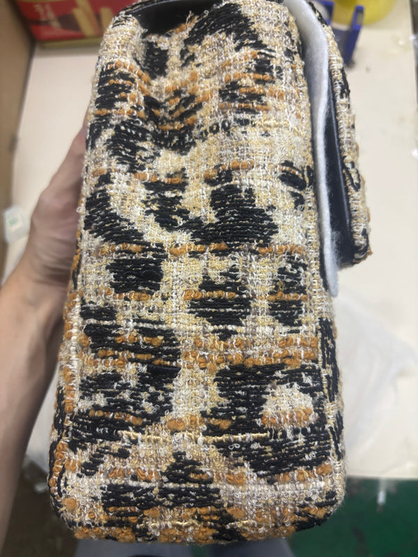 CC Bag 32cm Leopard Print Grosgrain Tweed GHW